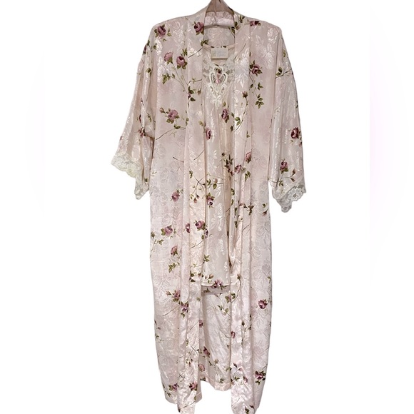 California Dynasty Floral Nightgown and Robe Set Size Small - Picture 3 of 14